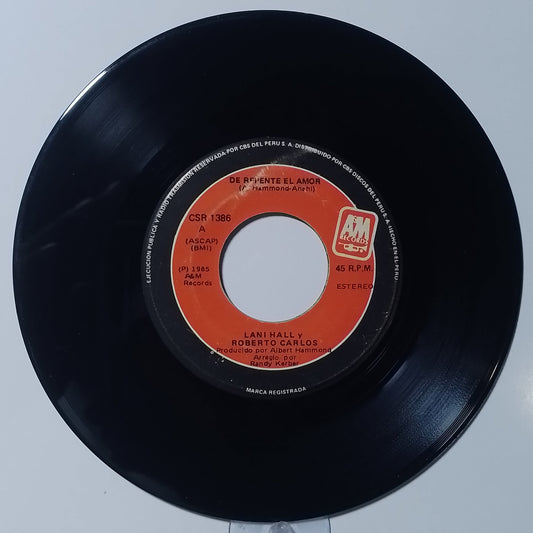 single 7" Lani Hall Y Roberto Carlos De Repente El Amor / Pequeno Ser made peru 1985 latin pop