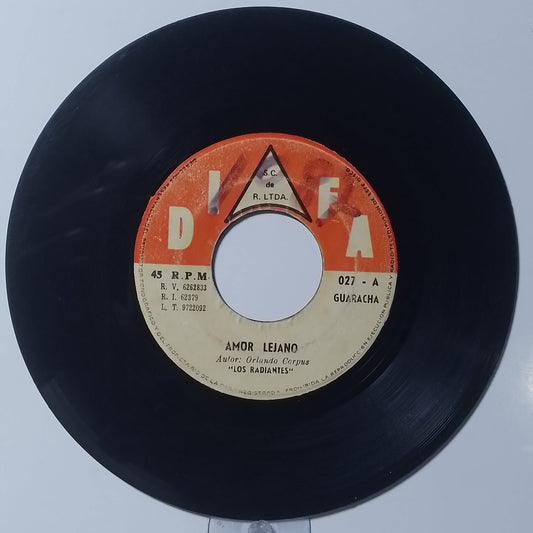 single 7" Los Radiantes Amor Lejano / En Mi Mente Vives Tu made Peru 1974 guaracha soul latin