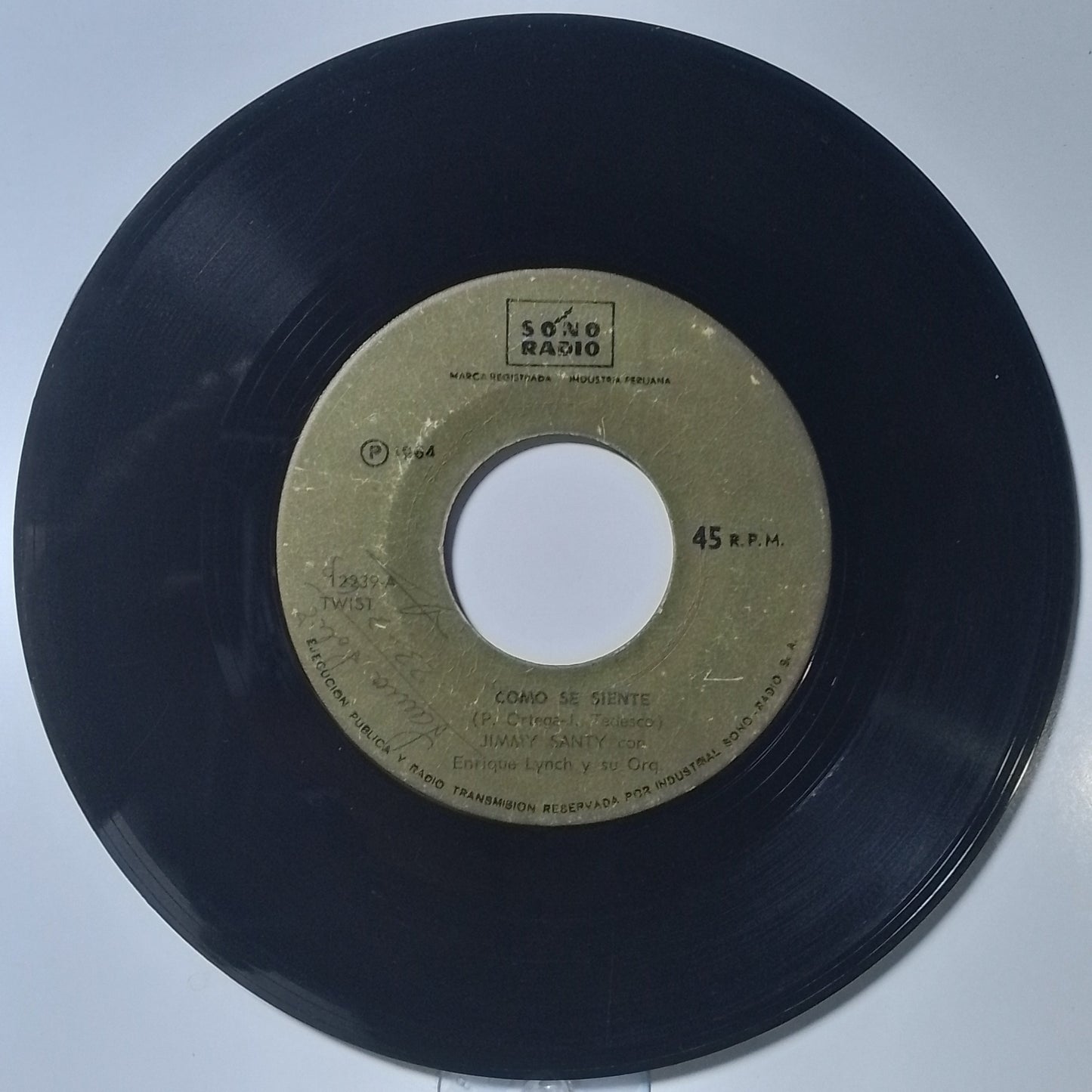 single 7" Jimmy Santy Como Se Siente / Cuando Vengas made Peru 1964 rock latin