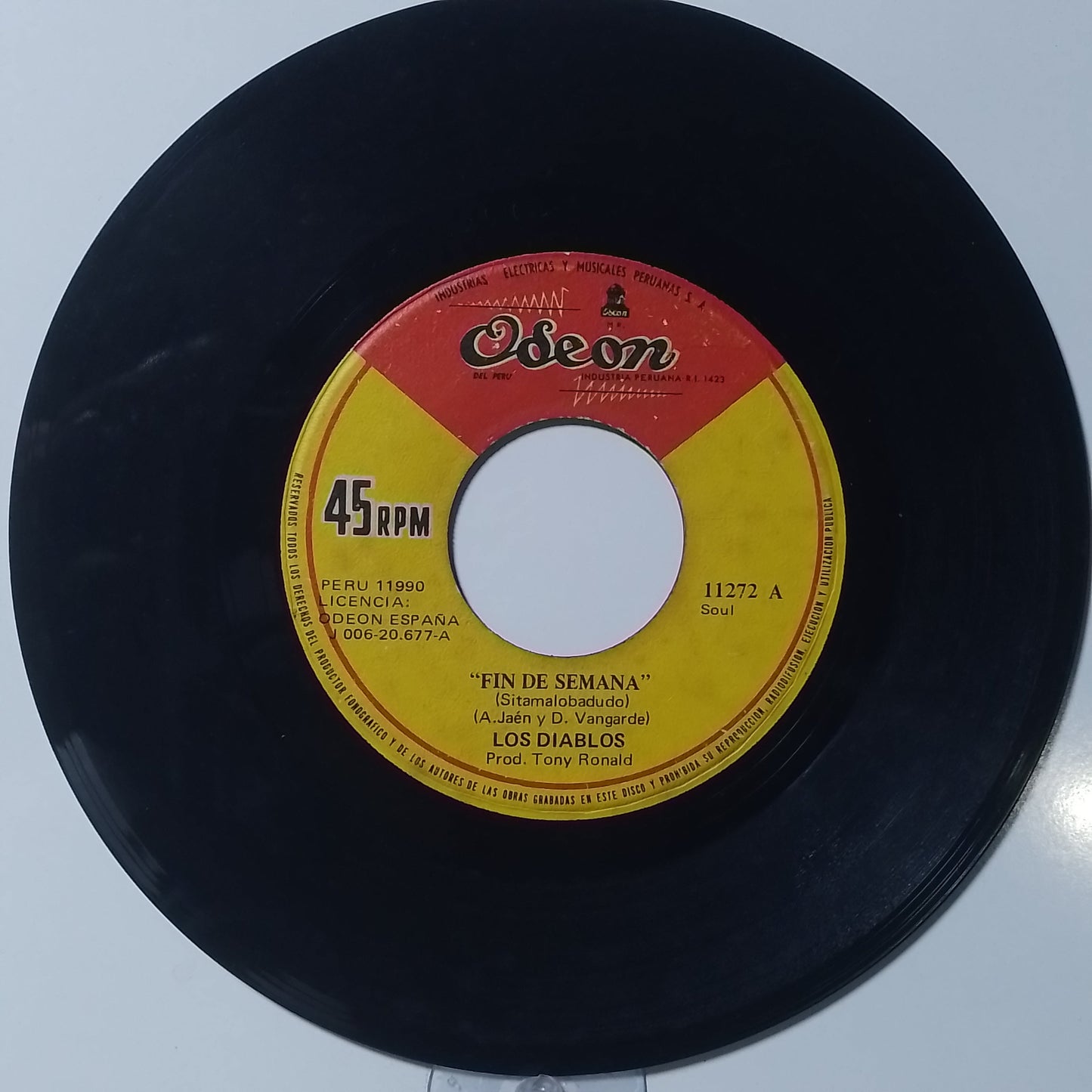 single 7" Los Diablos Fin de Semana / Me Conformare made peru 1971 latin pop