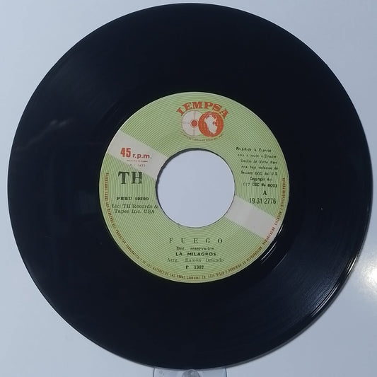 single 7" La Milagros Fuego / Quedate con Ella made Peru 1980 cumbia