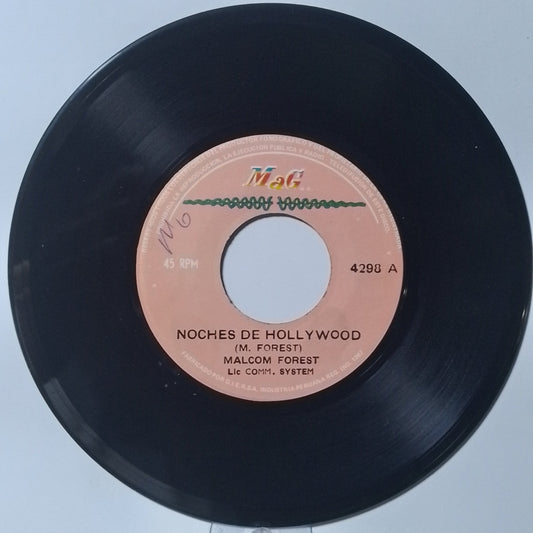 single 7" Malcolm Forest Noches de Hollywood / Cinema de Amor made peru 1982 ballad disco