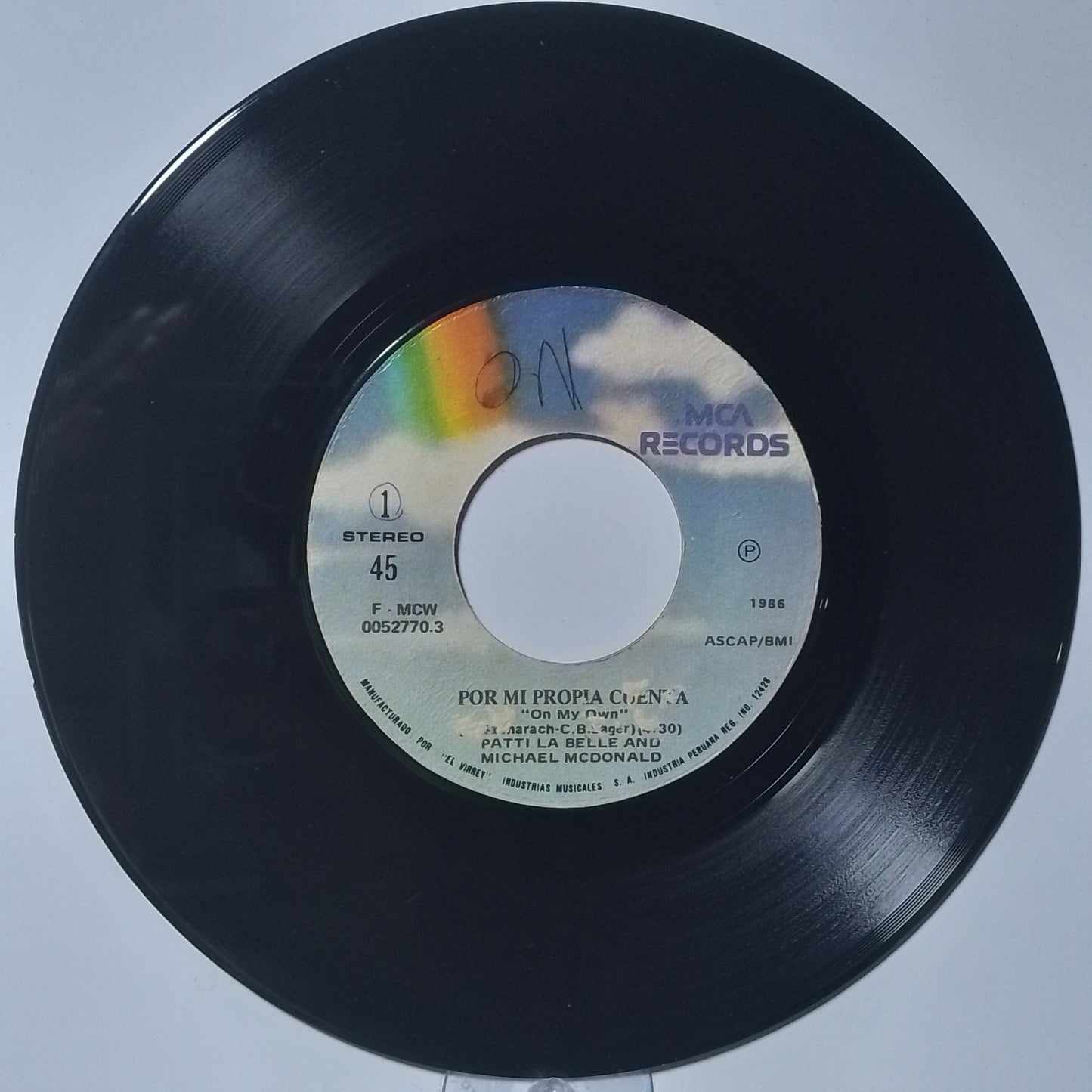 single 7" Patti LaBelle and Michael McDonald On My Own / Stir It Up made peru 1986 pop