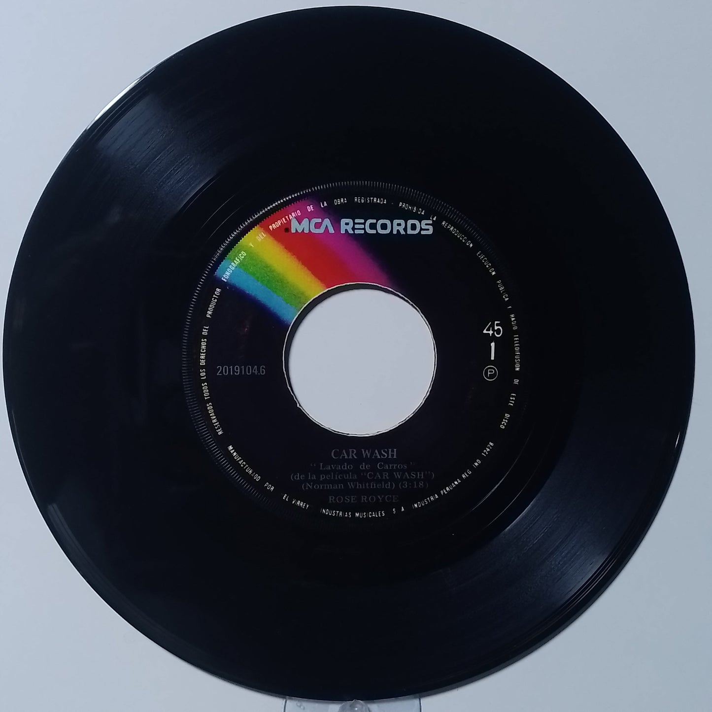 single 7" Rose Royce Car Wash / Water made peru 1976 disco funk