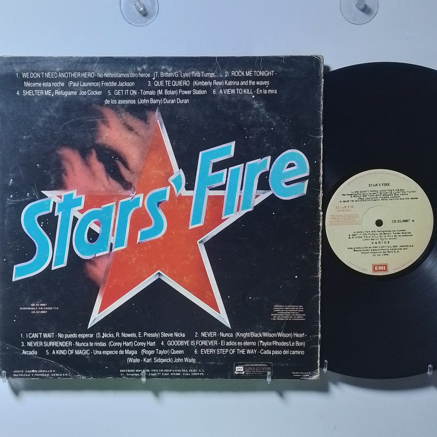 lp stars fire queen duran duran stevie nicks varios made peru 1986 rock