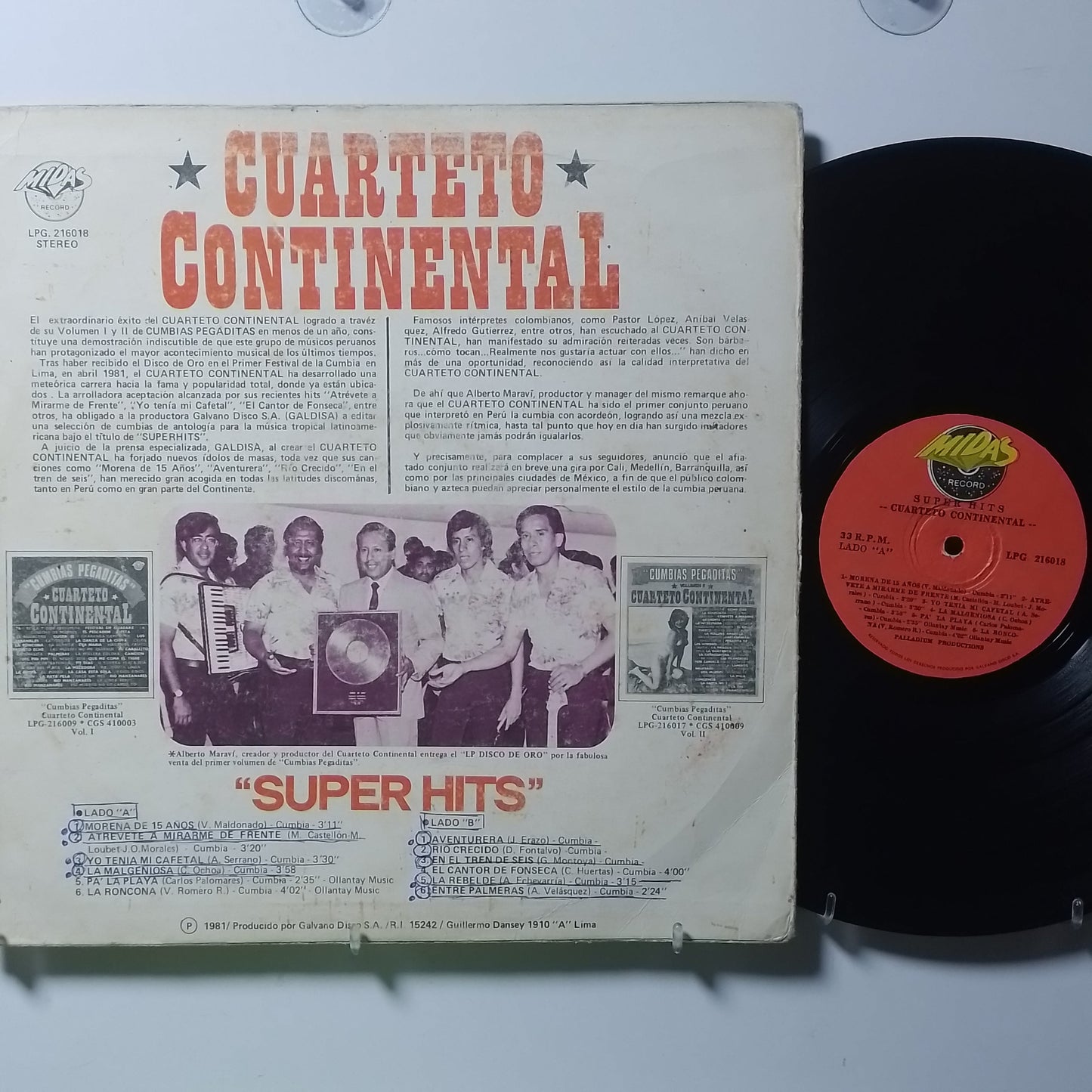 lp cuarteto continental super hits made peru 1981 latin cumbia