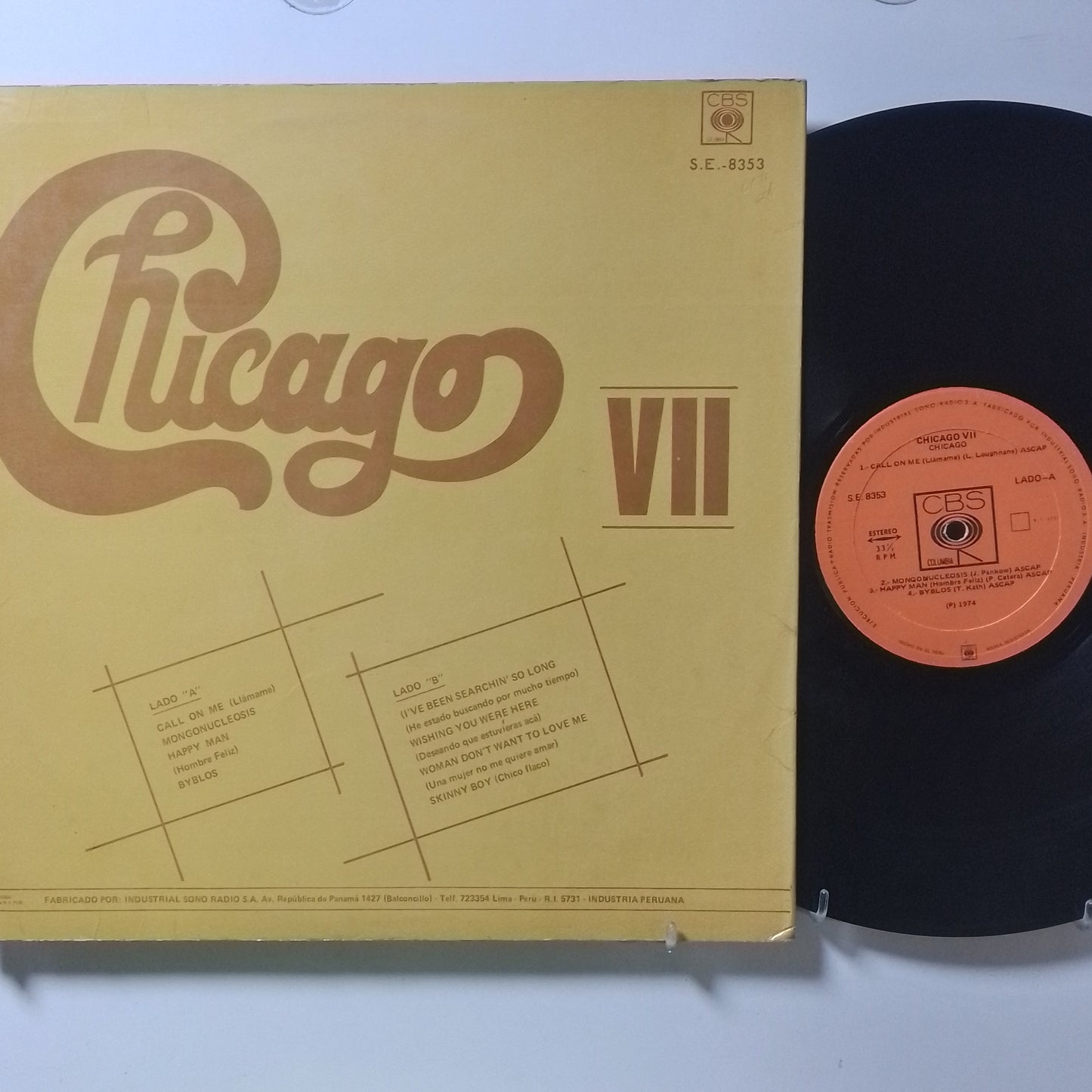 lp Chicago Chicago VII made peru 1974 pop rock