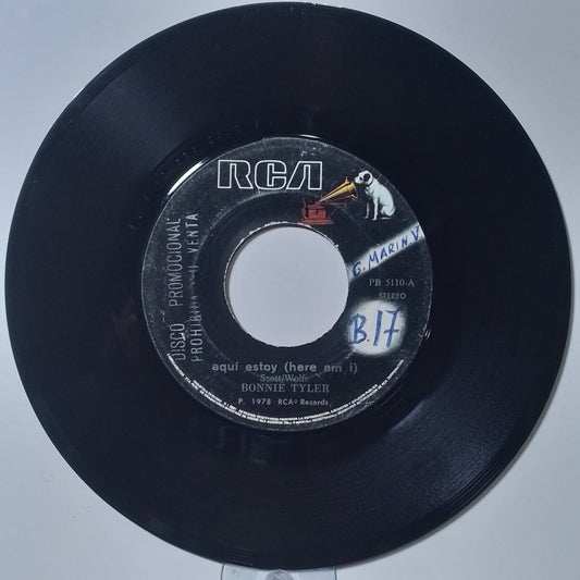 single 7" Bonnie Tyler Here Am I / Hey Love It's A Feeling made peru 1978 pop