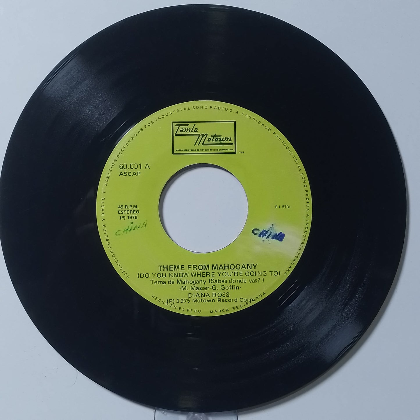 single 7" Diana Ross Do You Know Where Youre Going To / No Ones Gonna Be A Fool Forever made peru 1975 soul