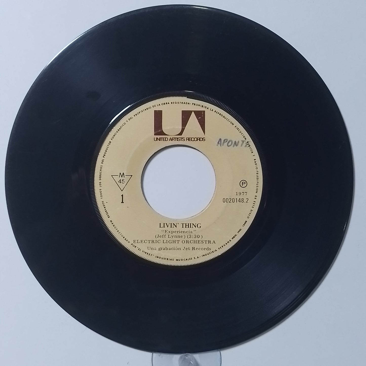 single 7" Electric Light Orchestra Livin Thing / Fire On High made peru 1976 rock