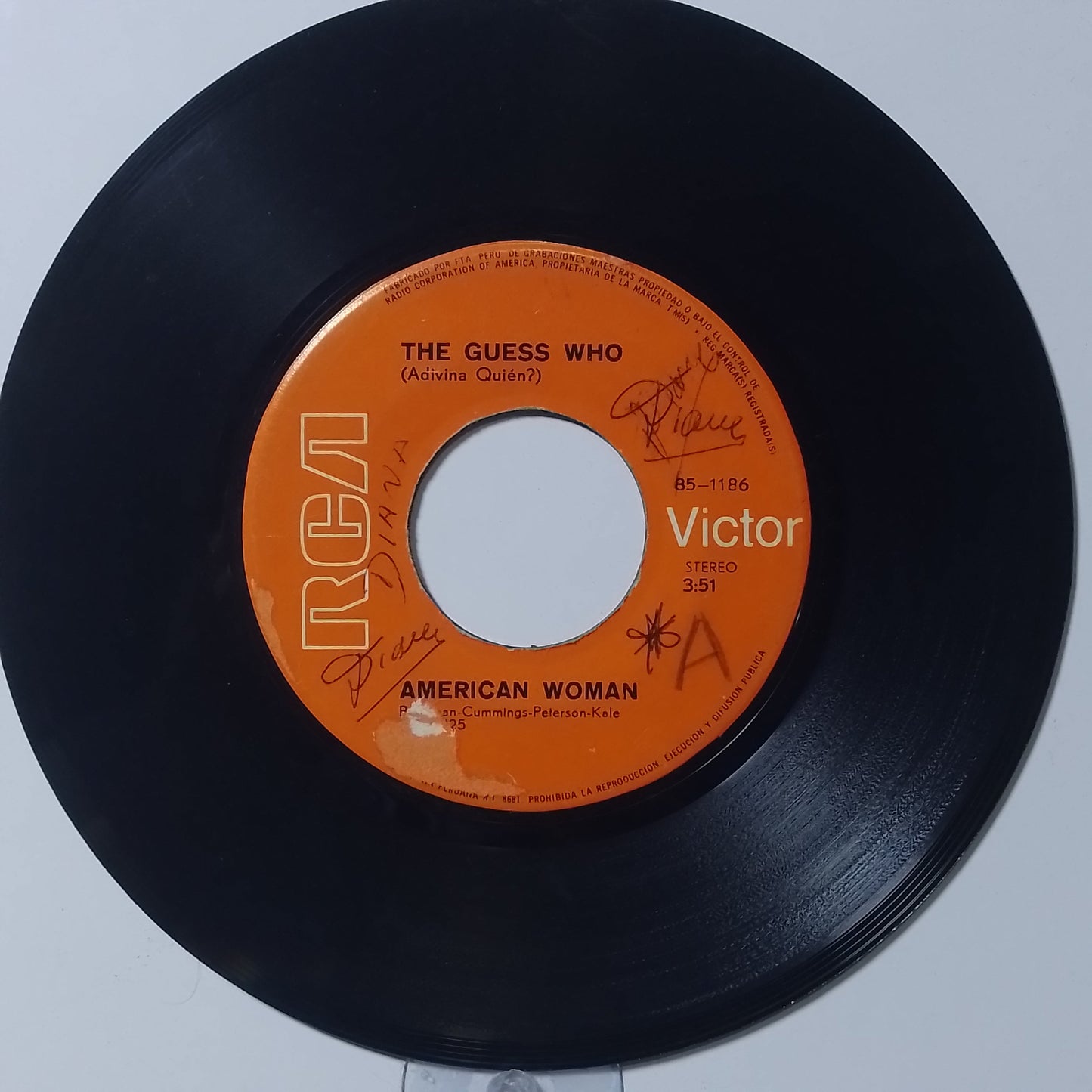 single 7" The Guess Who American Woman / No Sugar Tonight made peru 1970 rock
