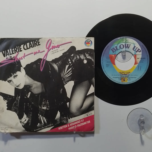 single 7" Valerie Claire Shoot Me Gino / Shoot Me Gino Instrumental made alemania 1985 Electronic Pop