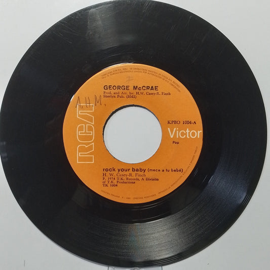 single 7" George McCrae Rock Your Baby / Rock Your Baby Part 2 made Peru 1974 disco