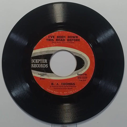 single 7" B J Thomas Hooked On A Feeling / Ive Been Down This Road Before made usa 1968 pop rock