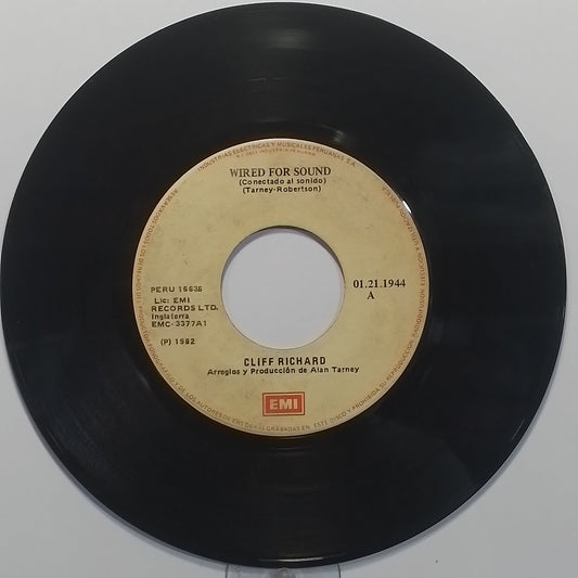 single 7" Cliff Richard Wired For Sound / Daddy's Home made peru 1982 pop rock