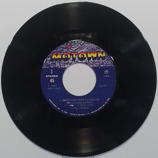 single 7" Lionel Richie Running With The Night / Serves You Right made peru 1983 rock rnb