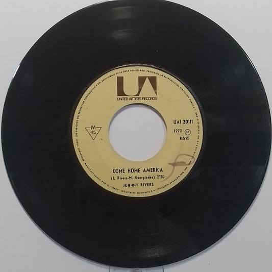 single 7" Johnny Rivers Rockin Pneumonia And The Boogie Woogie Flu / Come Home America made peru 1972 rhythm blues