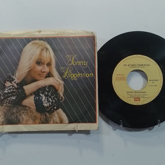 single 7" Jenny Higginson No Quiero Despertar / Lo Que Dicen De Los Dos made peru 1986 latin pop