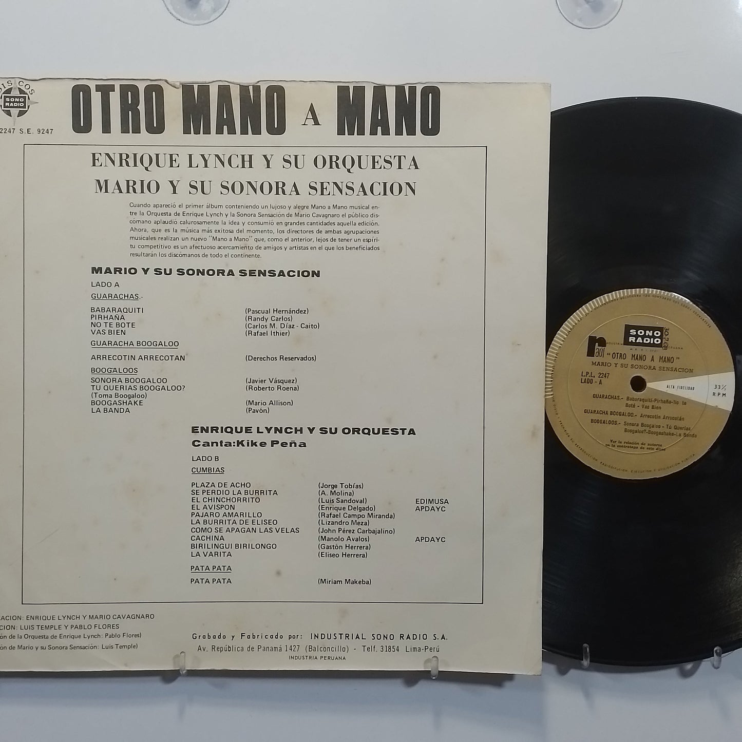 lp Enrique Lynch Mario Cavagnaro Otro Mano A Mano made peru 1970 Boogaloo Cumbia