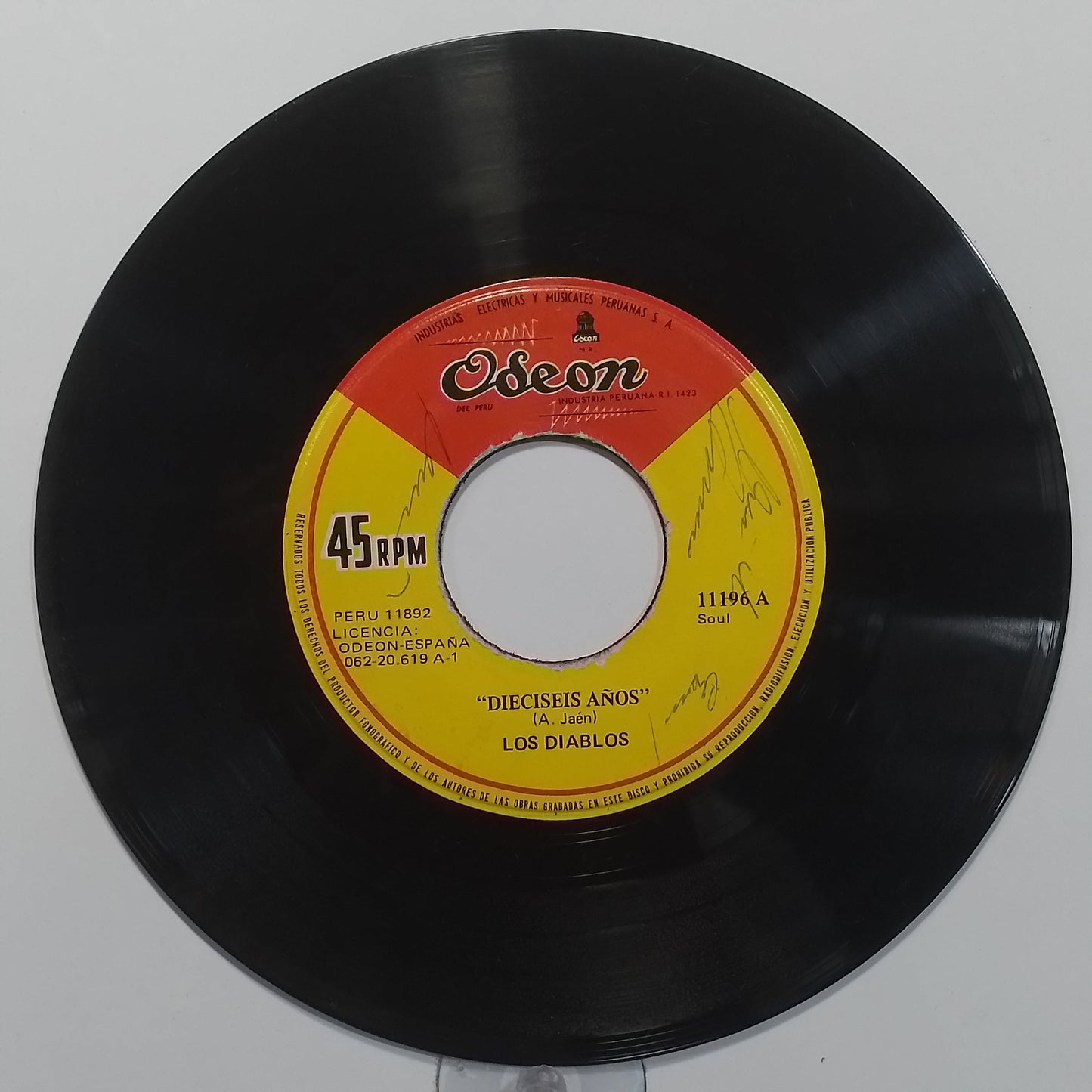 single 7" Los Diablos Dieciseis Años / Creo En El Amor made peru 1971 rock latin