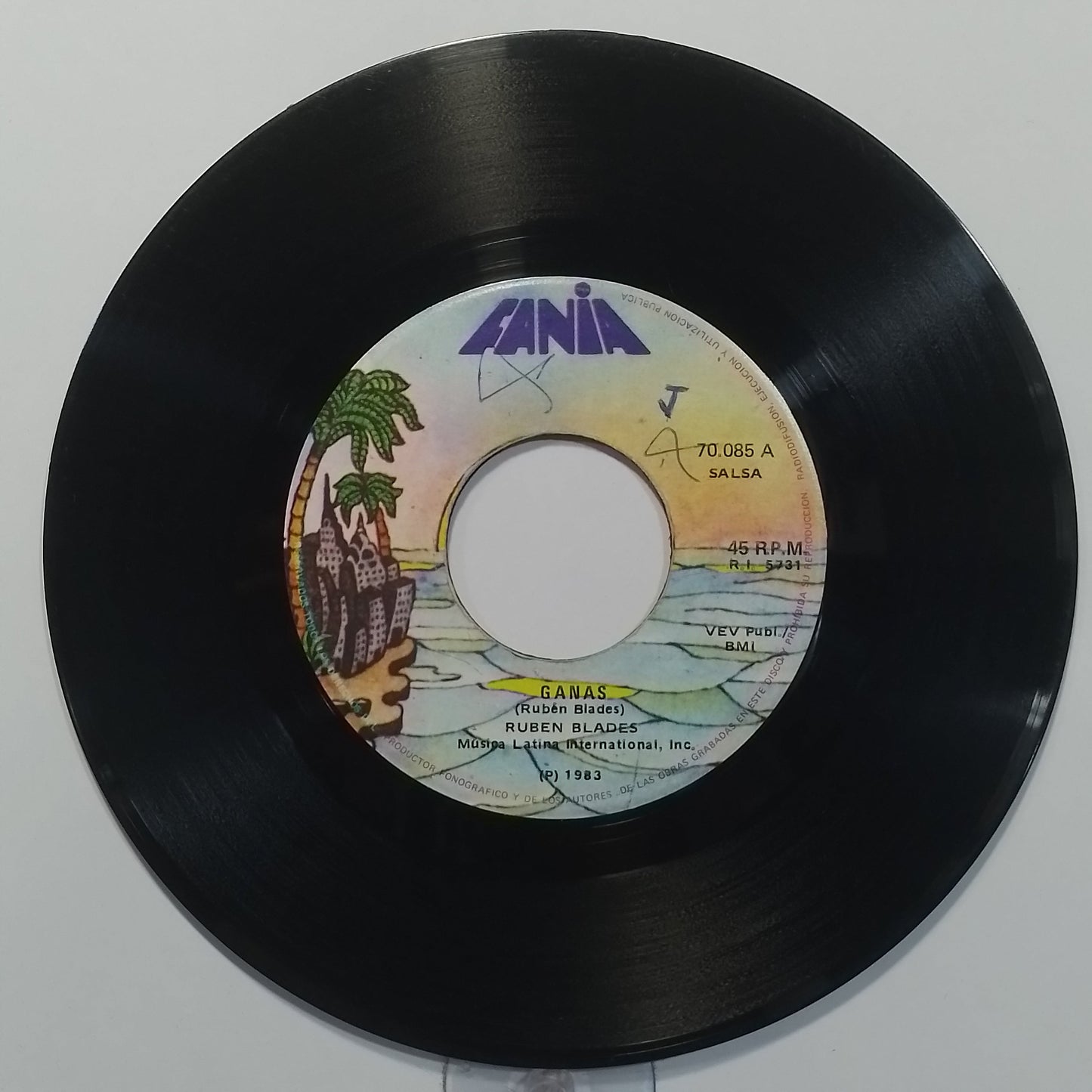 single 7" Ruben Blades Ganas / Te Odio Y Te Quiero made peru 1983 salsa