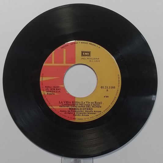single 7" Manolo Otero La Vida Rosa / Maria No Mas made peru 1978 latin pop