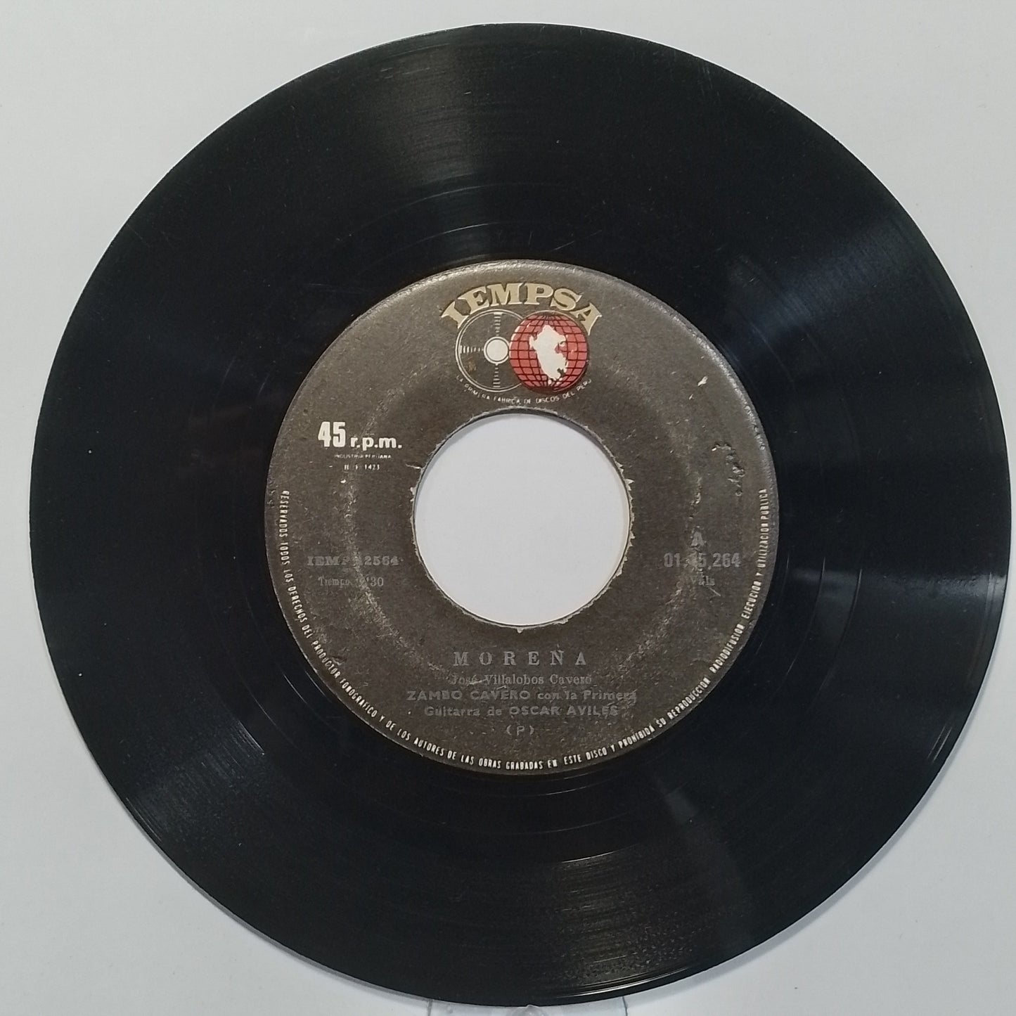 single 7" Zambo Cavero Morena / La Comadre Cocoliche made peru 1974 criollo folk