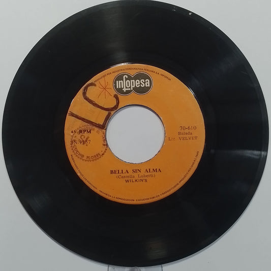 single 7" wilkins bella sin alma / yo quiero un dia made Peru 1975 latin funk