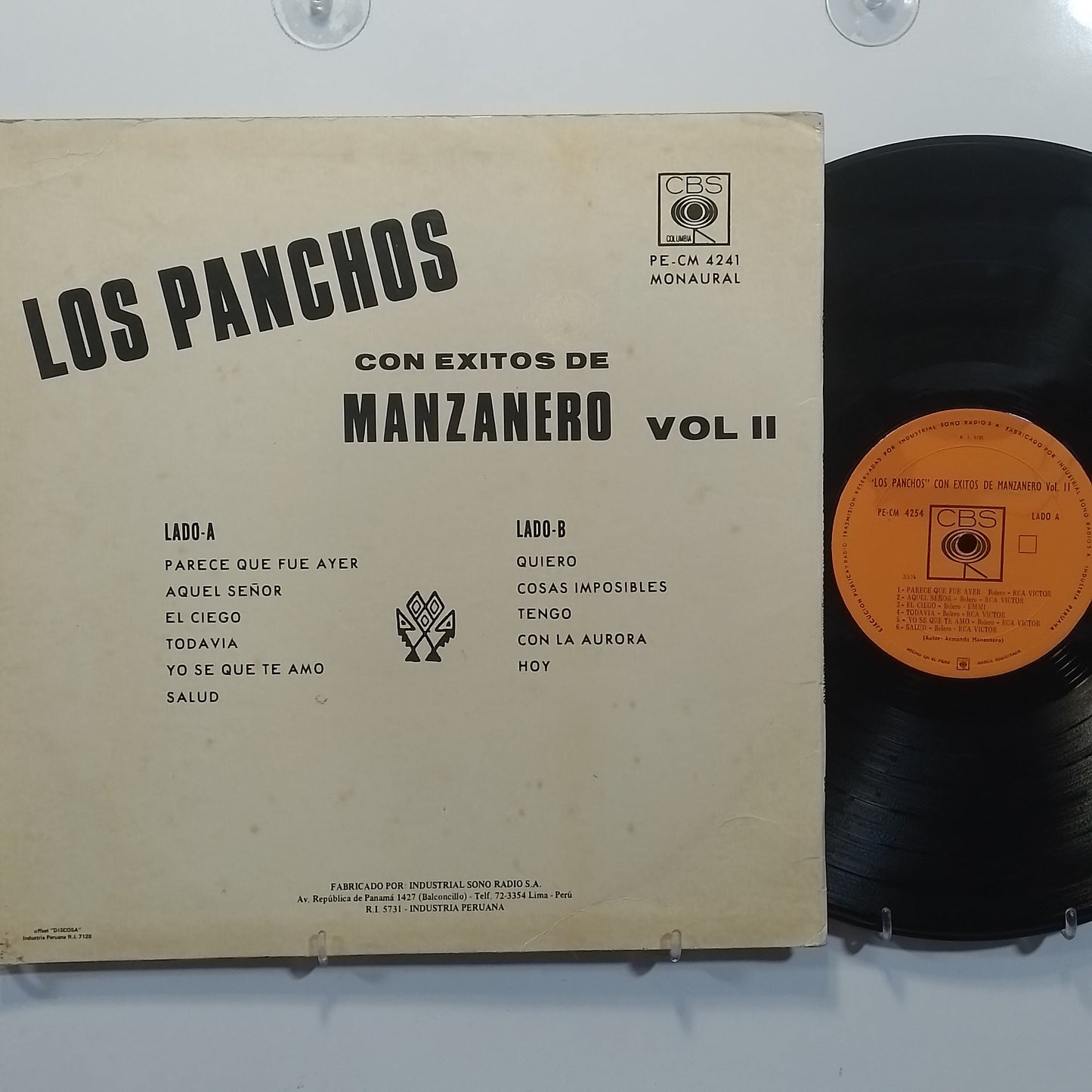 lp Los Panchos Con exitos De Manzanero made peru 1967 latin bolero