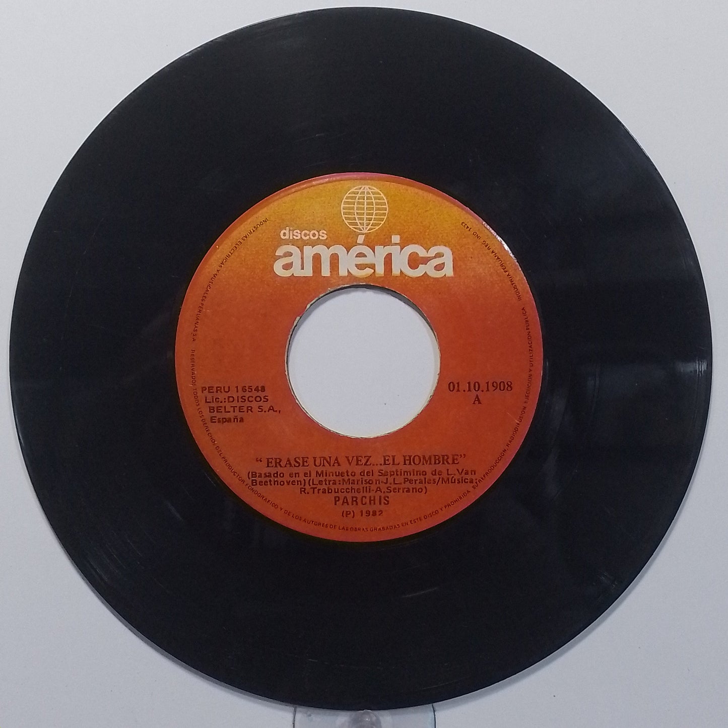 single 7" Parchis Erase Una Vez El Hombre / El Baile De Los Pajaritos made Peru 1982 infantil