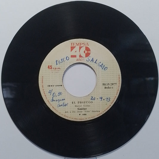 single 7" guiller mi linda quinceañera / el profugo made Peru 1990 latin bolero