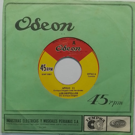 single 7" Los Destellos Apolo 11 / La Muerte Del Preso Que Se Fugo Por Ir A Bailar made Peru 1969 latin cumbia