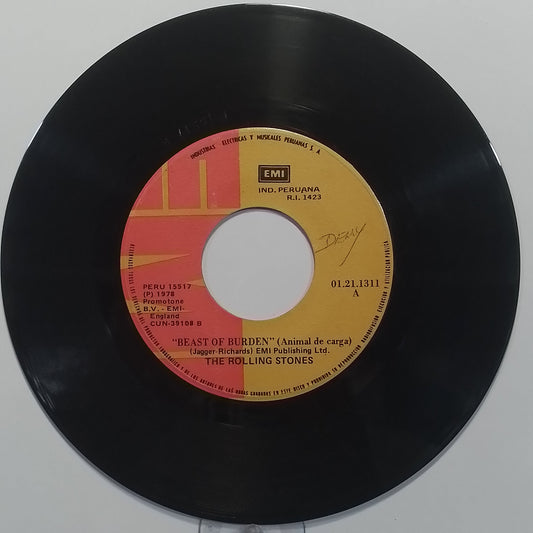 single 7" The Rolling Stones Beast Of Burden / When The Whip Comes Down made peru 1978 rock