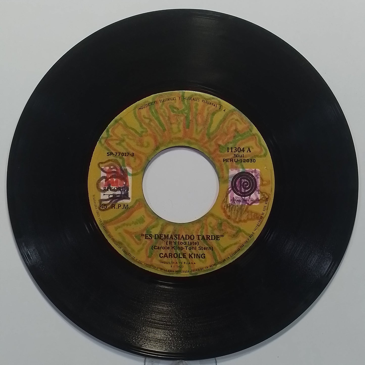 single 7" Carole King It's Too Late / I Feel The Earth Move made peru 1971 soft rock