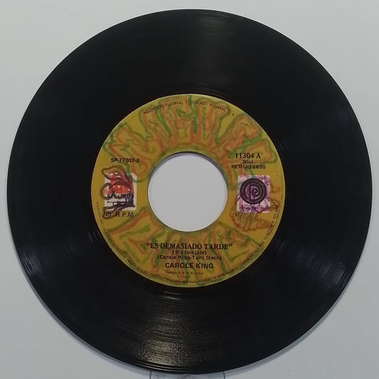 single 7" Carole King It's Too Late / I Feel The Earth Move made peru 1971 soft rock