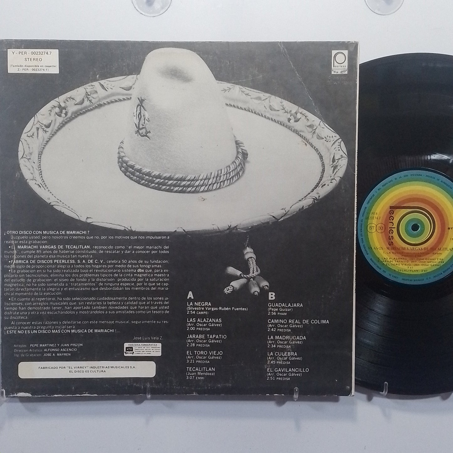 lp Mariachi Vargas de Tecalitlan 85 Años made peru 1989 mariachi folk