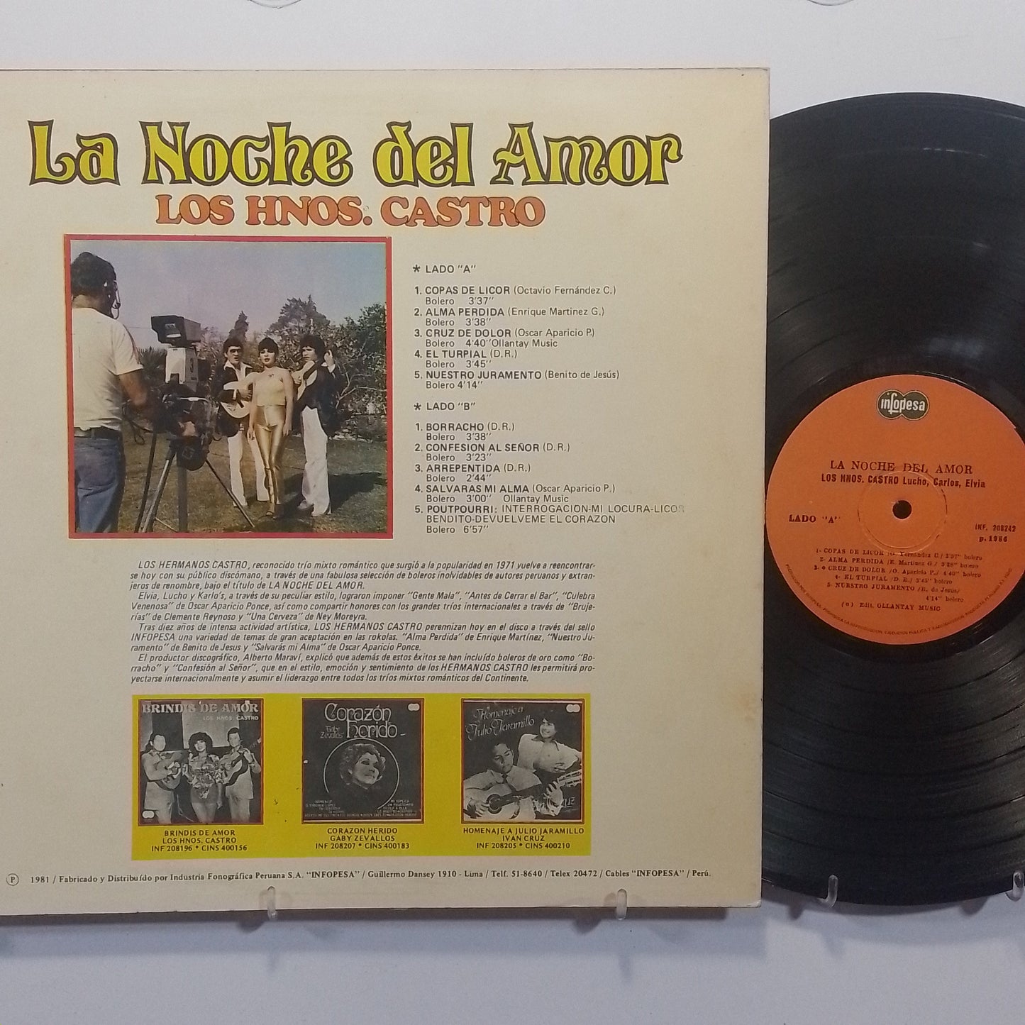 lp los hermanos castro La Noche del Amor made peru 1981 latin bolero