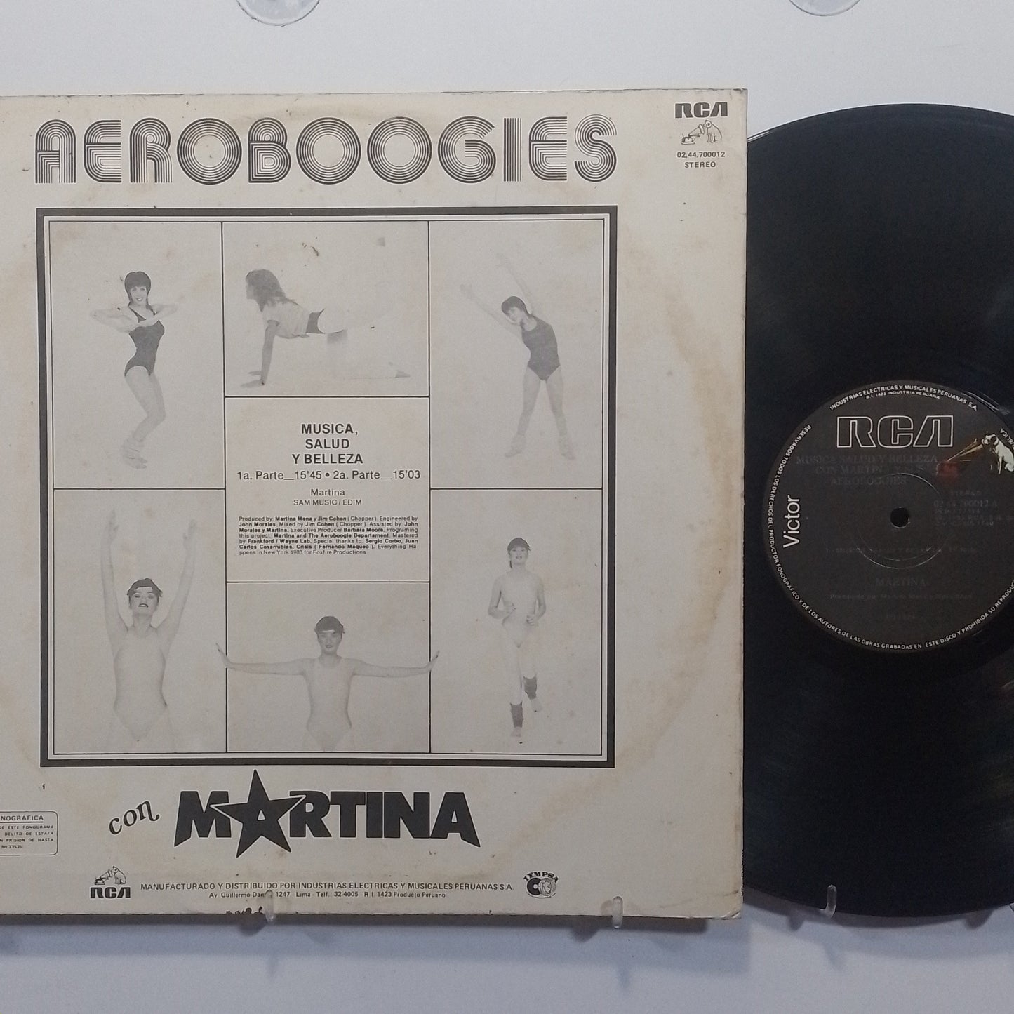 lp aeroboogies con martina musica salud y belleza made peru 1984 con insert aerobicos