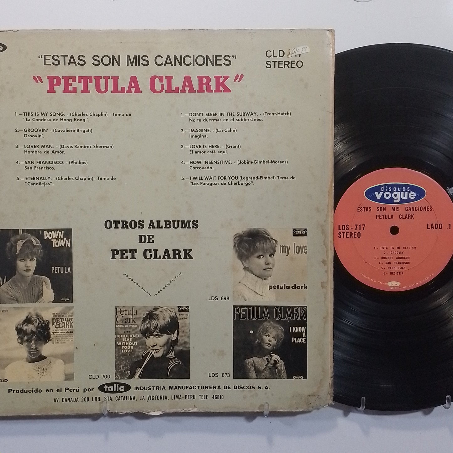 lp Pet Clark These Are My Songs made peru 1967 pop ballad
