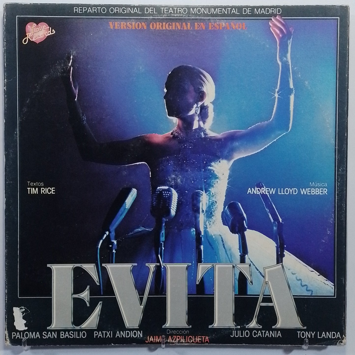 x2 lp Evita Version Original En Español Paloma San Basilio Patxi Andion Julio Catania varios made venezuela 1983 gatefold soundtrack