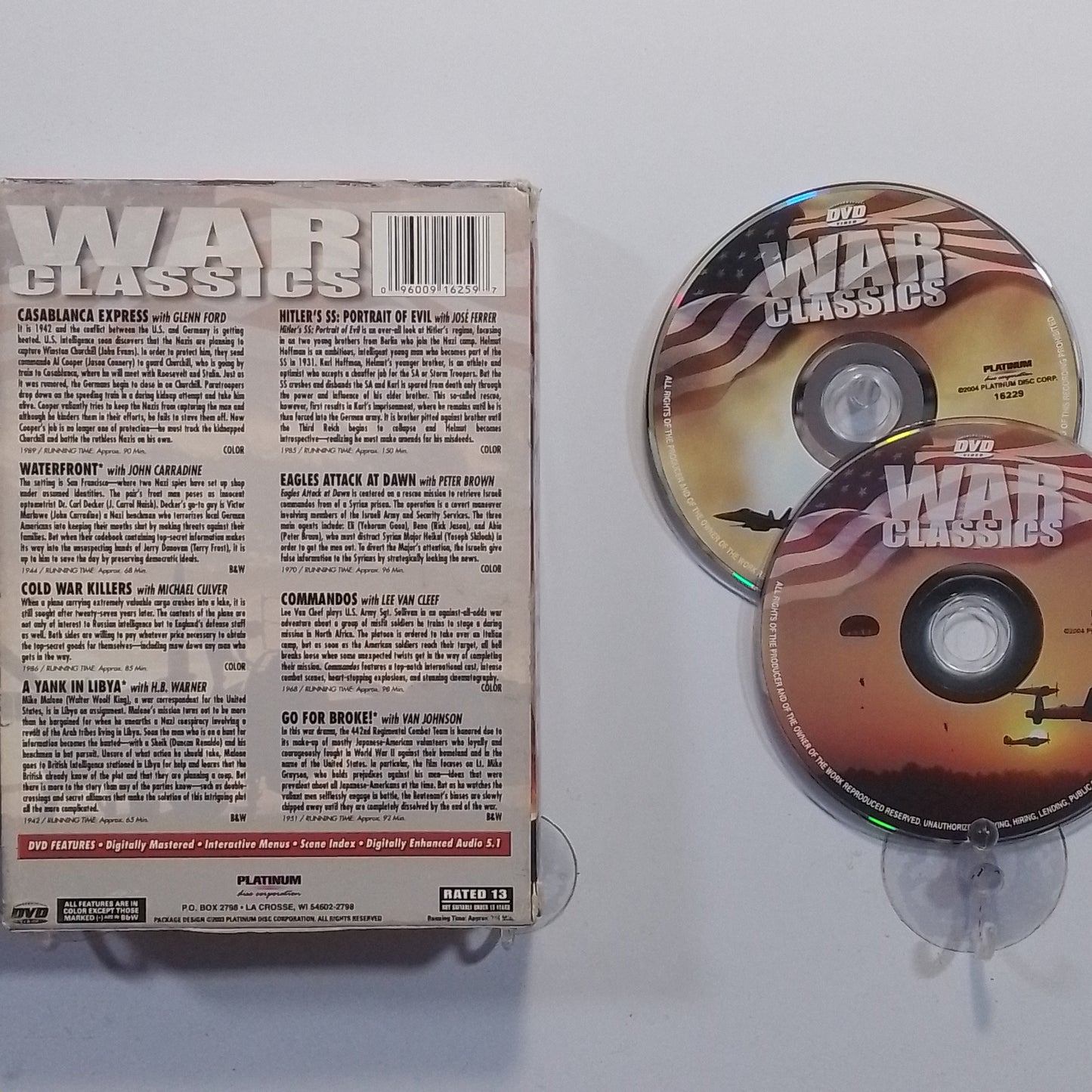 x2 dvd War Classics 8 Movies World War Two Feature Films Box Set on 2 DVD's made usa 2003 accion