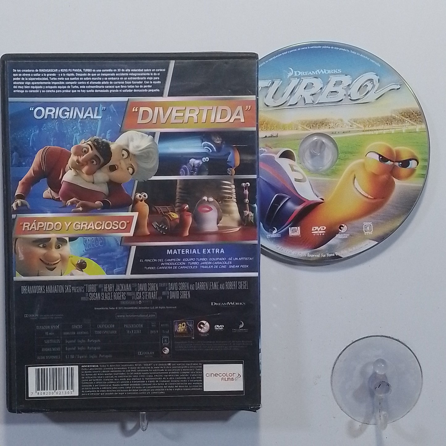 dvd Turbo DreamWorks made chile 2018 familiar