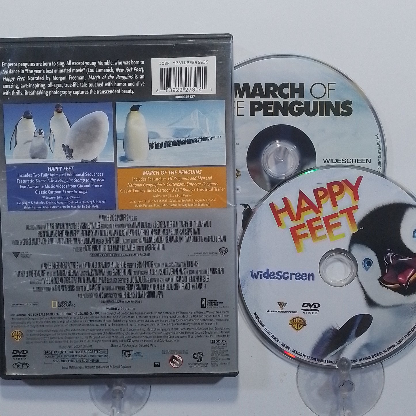 x2 dvd Happy Feet / March of the Penguins double feature made mexico 2012 Family Animated