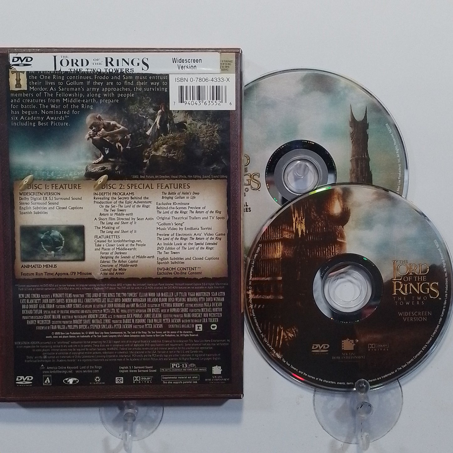 dvd The Lord of the Rings The Two Towers made usa 2003 accion