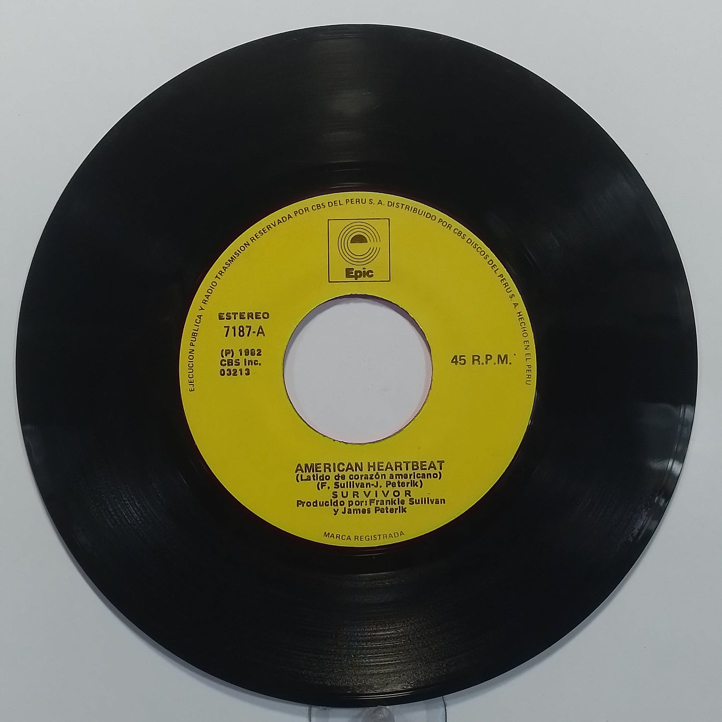 single 7" Survivor American Heartbeat / Silver Girl made peru 1982 pop rock