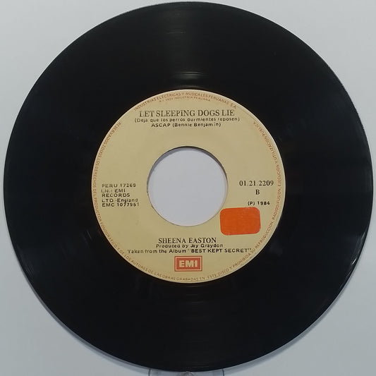 single 7" Sheena Easton Almost Over You / Let Sleeping Dogs Lie made peru 1984 Electronic Synth pop