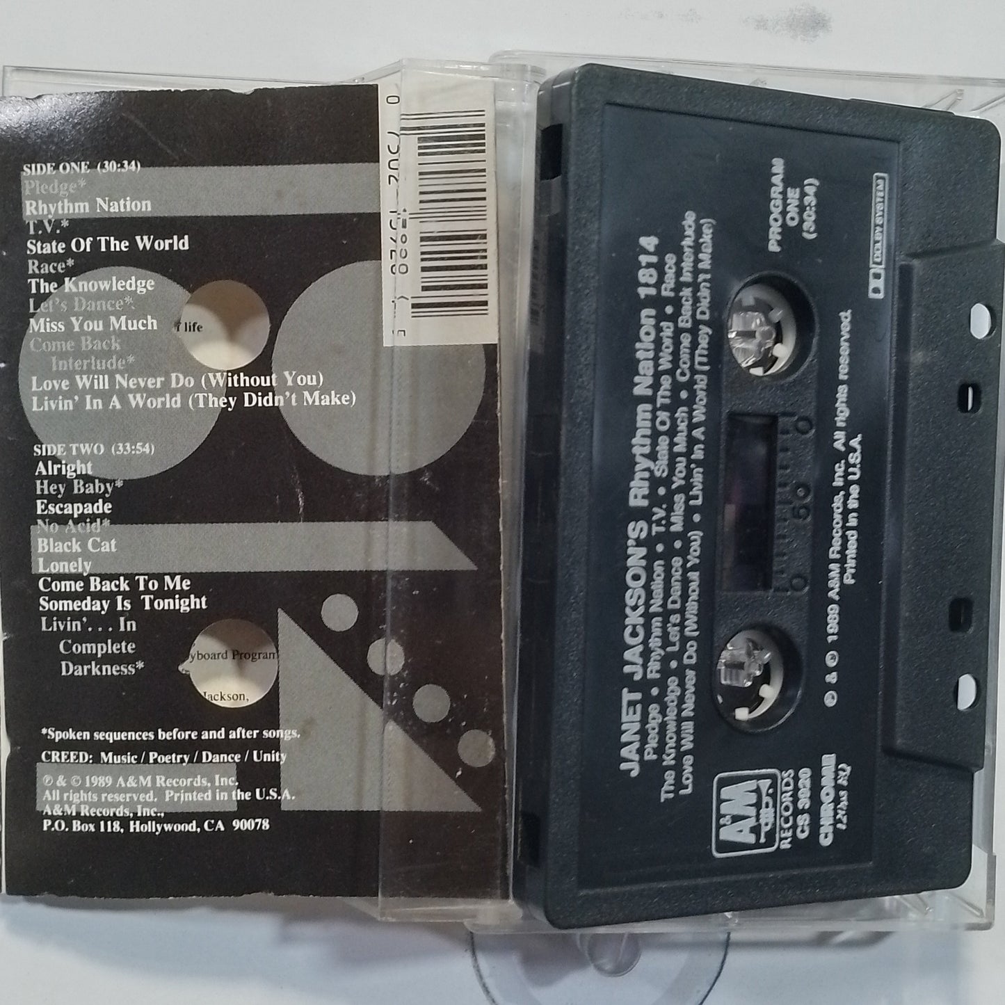 cassette Janet Jackson Rhythm Nation 1814 made peru 1989 Electronic Funk