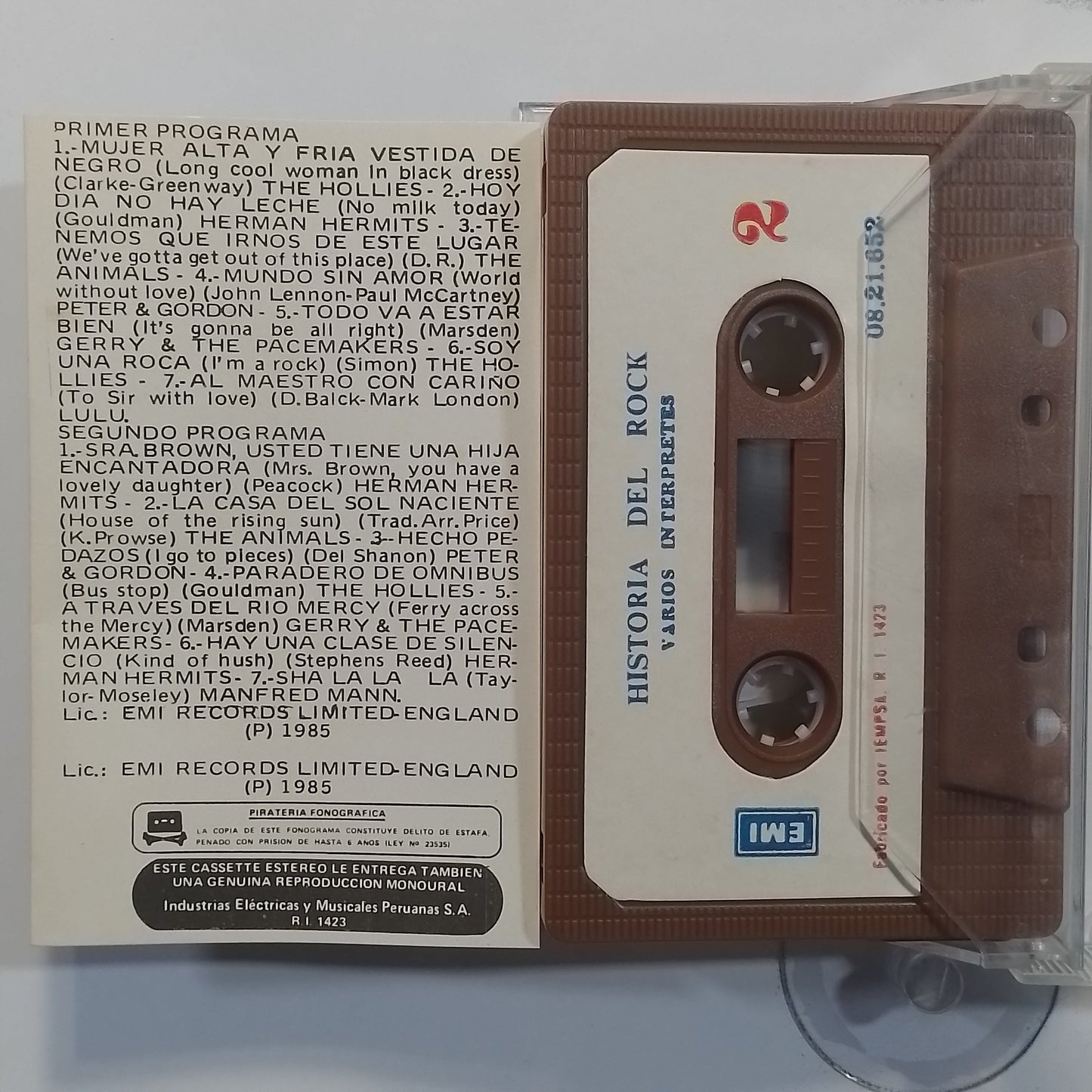 cassette historia del rock the hollies herman hermits the animals peter gordon varios made peru 1984 rock