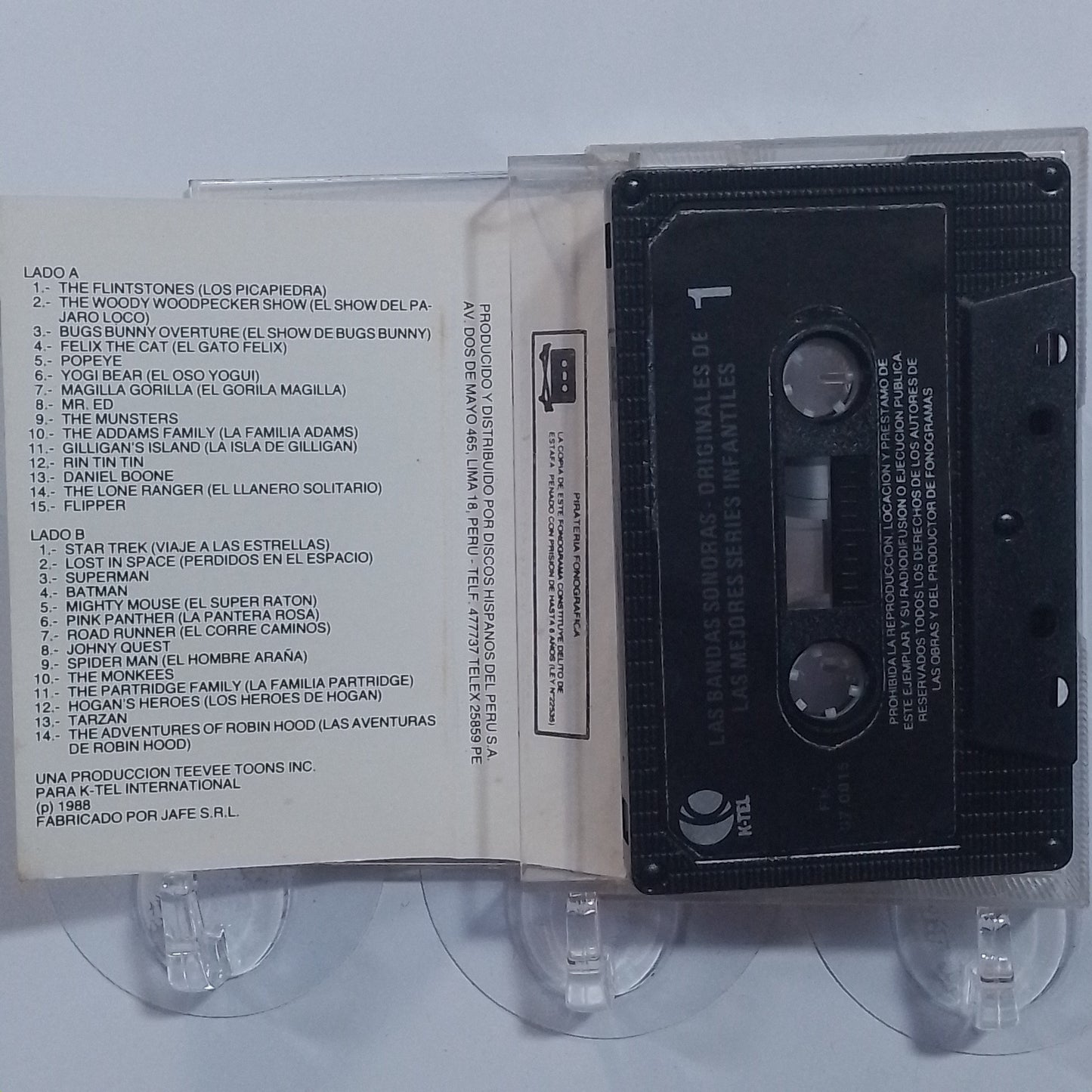 cassette televisions greatest hits series infantiles los picapiedras bugs bynny popeye varios made peru 1988 soundtrack