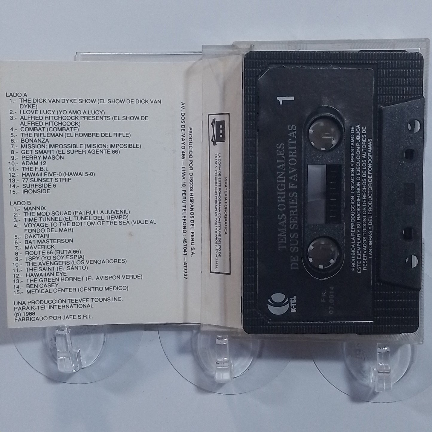 cassette televisions greatest hits series television bonanza el avispon verde mision imposible varios made peru 1988 soundtrack